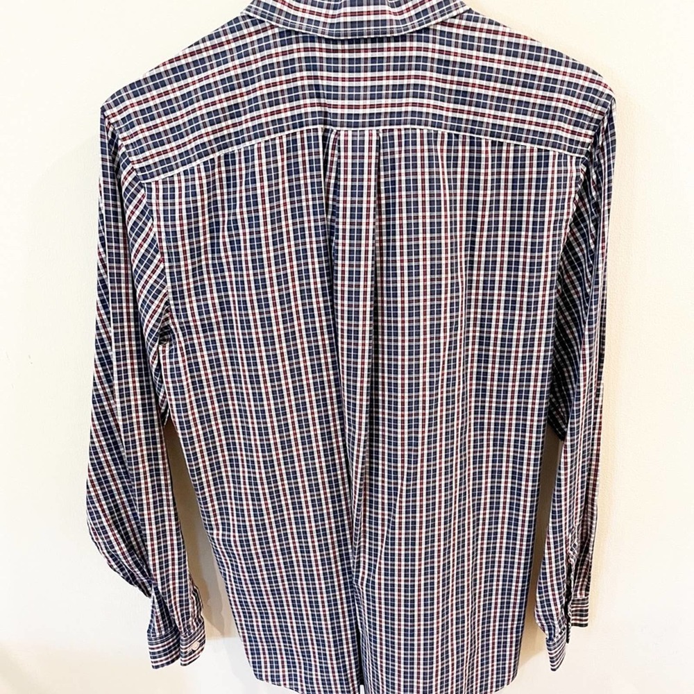 Stafford Plaid Button Down Long Sleeve Shirt M - Picture 5 of 7